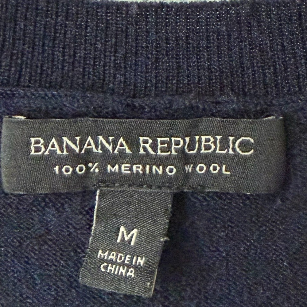 Banana Republic 100% Merino Wool Sleeveless Sweater Pull Over Vest Academia M - Picture 8 of 13